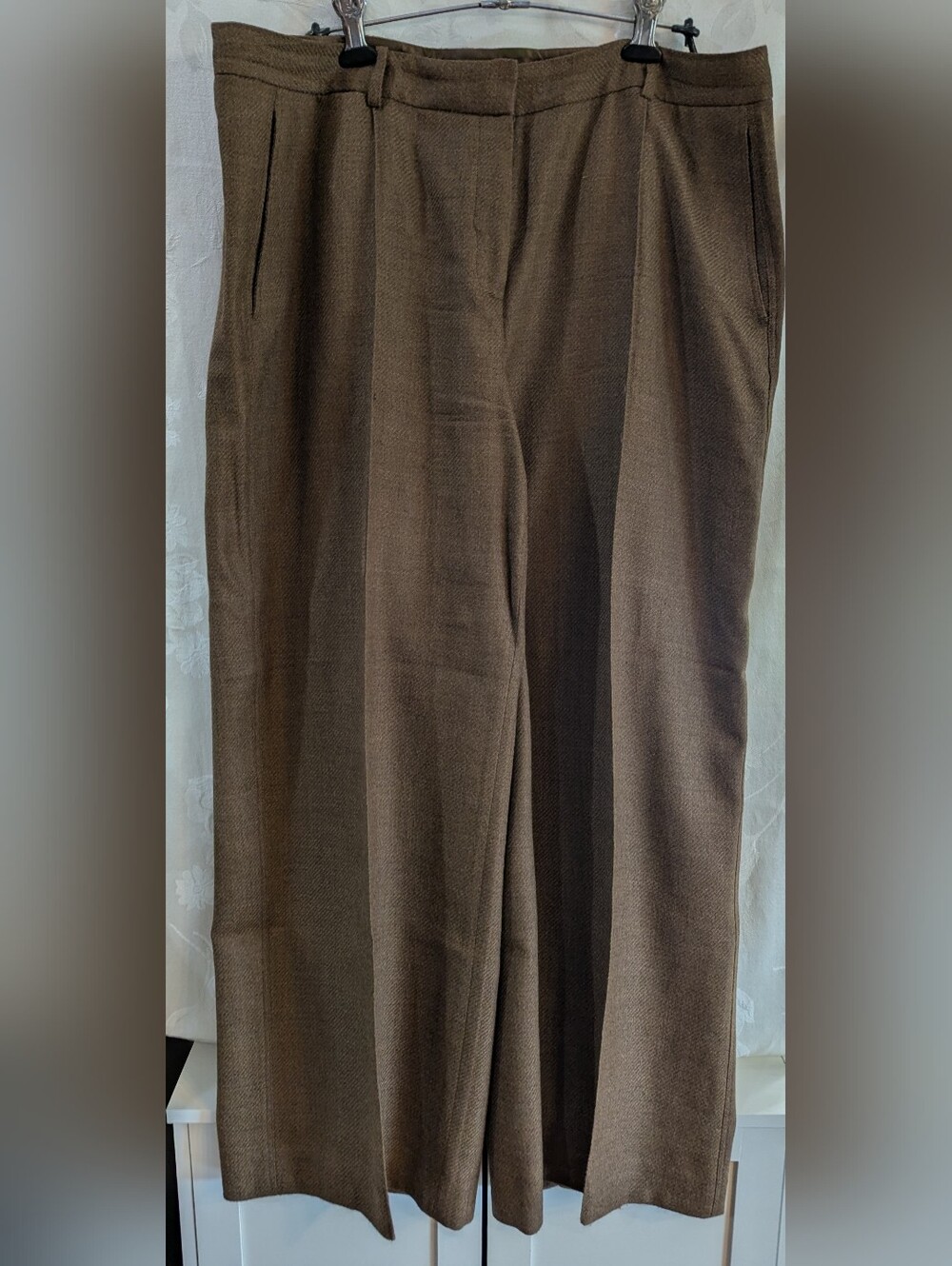 Lafayette 148 New York Wide-Leg Brown Trousers